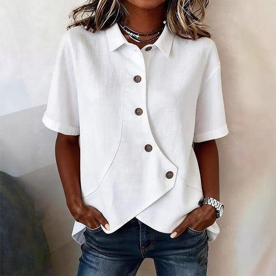 Damen Besonders gestaltete Bluse mit einzigartigem Knopfdetail EB