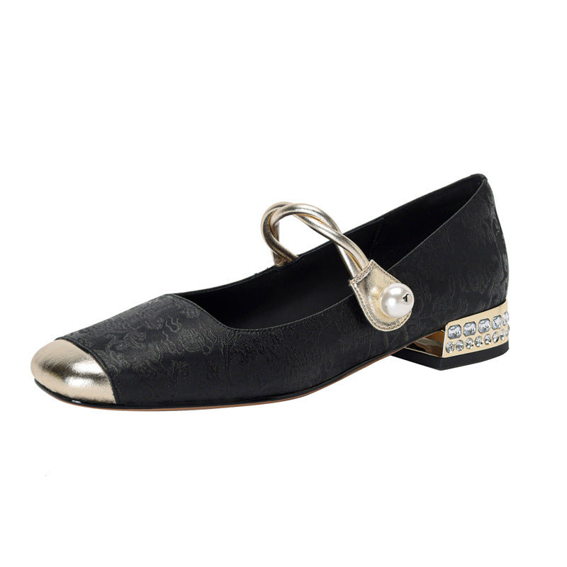 Damen Ballerinas mit Perlenschmuck und elegantem Design EB
