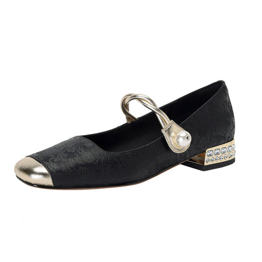 Damen Ballerinas mit Perlenschmuck und elegantem Design EB