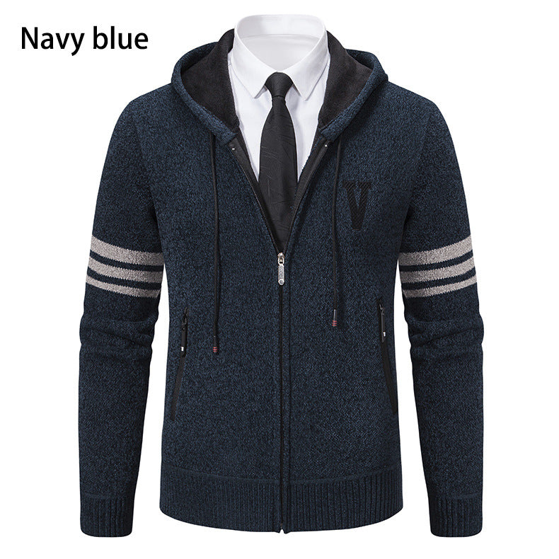 Herren Freizeitjacke mit modernem Stehkragen und kontrastierenden Streifen EB