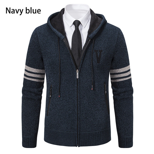 Herren Freizeitjacke mit modernem Stehkragen und kontrastierenden Streifen EB