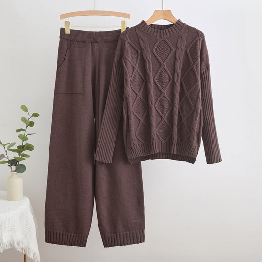 Damen Strick-Set mit Rautenstruktur EB