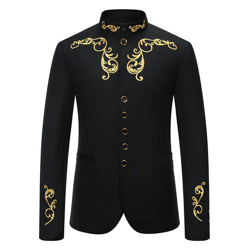 Herren modischer Blazer mit hochwertiger Stickerei EB