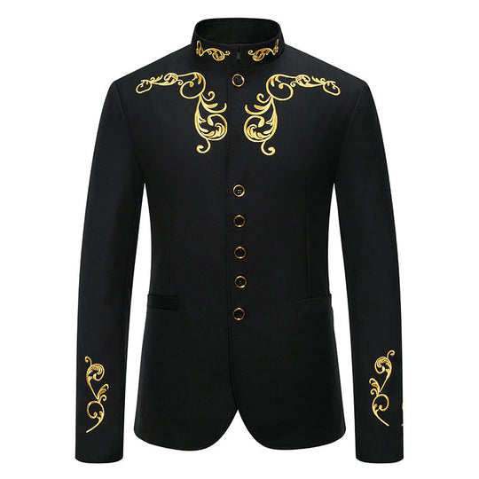 Herren modischer Blazer mit hochwertiger Stickerei EB