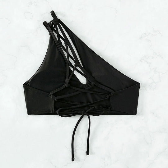 Damen Einseitiger Bikini-Top mit kreativem Schnitt EB