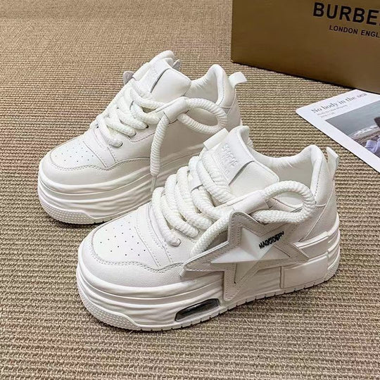 Damen Modische Sneakers mit auffälligem Sternen-Design und bequemer Sohle EB