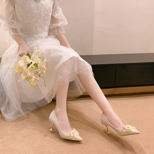 Damen Glamouröse High Heels mit floralen Details und elegantem Absatz EB