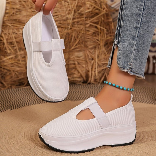Damen modische Slip-On Sneakers mit Plateau EB