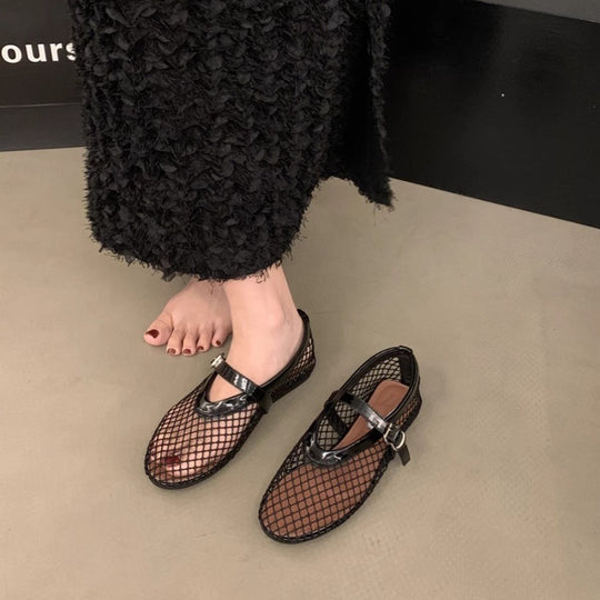 Damen Mesh-Slipper mit verstellbarem Riemen EB
