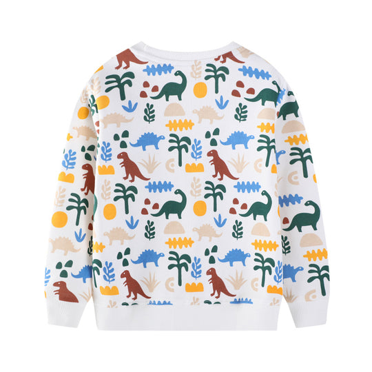 Jungen Sweatshirt mit lebhaftem Dinosaurier-Muster EB