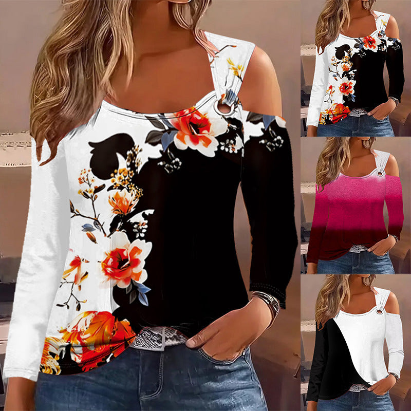 Damen Langarm-Oberteil mit Cut-Out-Details und asymmetrischem Design EB