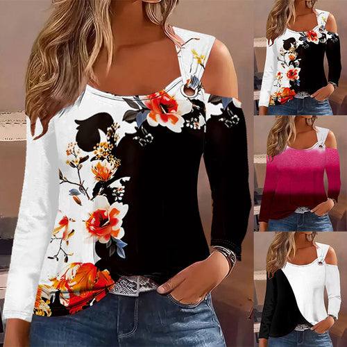 Damen Langarm-Oberteil mit Cut-Out-Details und asymmetrischem Design EB