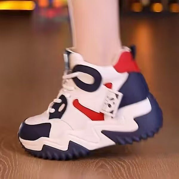 Damen Chunky High-Top Sneakers mit sportlichem Design und dämpfender Sohle EB