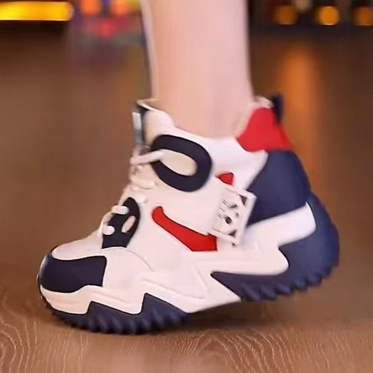 Damen Chunky High-Top Sneakers mit sportlichem Design und dämpfender Sohle EB