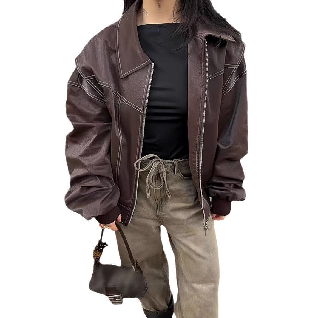 Damen lässige Oversized-Bomberjacke EB