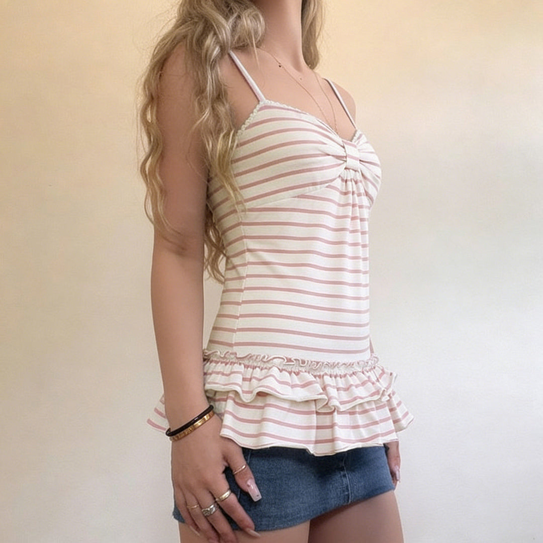 Damen Bikini-Oberteil mit Rüschensaum und raffiniertem Design EB