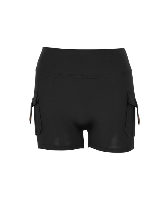 Damen Sportliche Shorts mit praktischen Seitentaschen und elastischem Bund EB