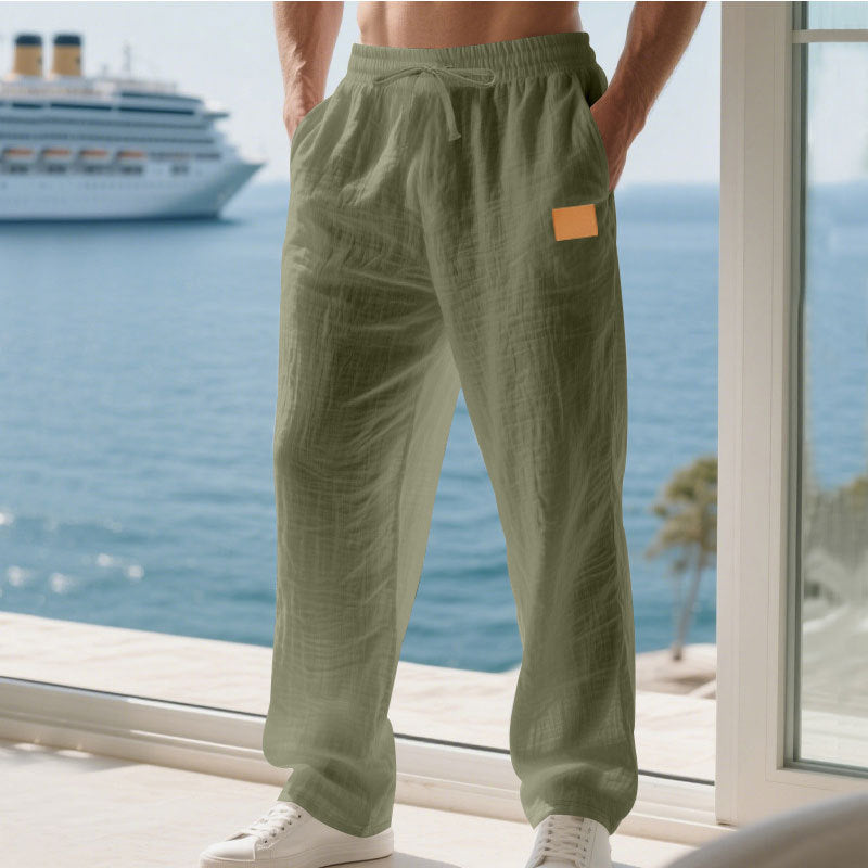 Herren Bequeme und luftige Sommerhose aus leichtem Leinenmaterial EB