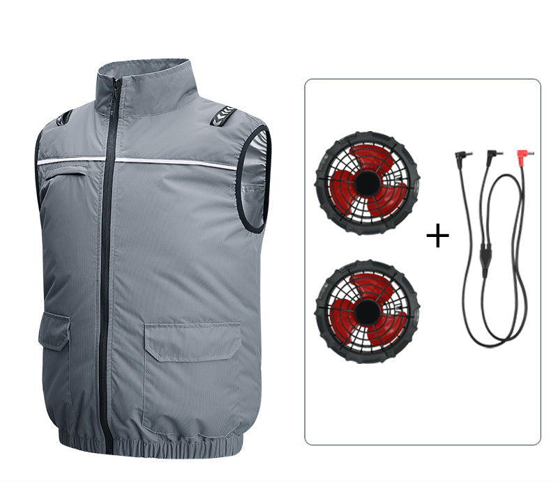 Unisex nan leichte kühlende Arbeitsweste mit integrierten Ventilatoren und externem Akku EB