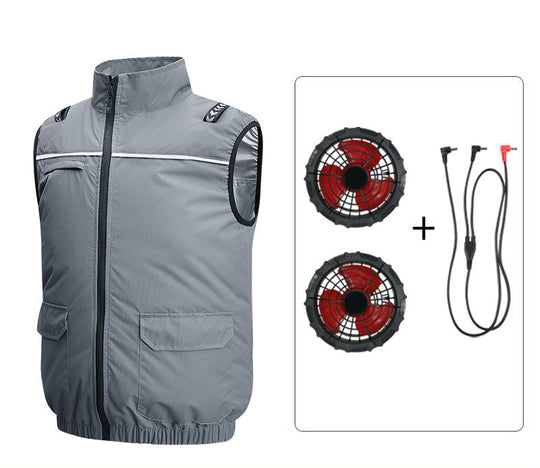 Unisex nan leichte kühlende Arbeitsweste mit integrierten Ventilatoren und externem Akku EB