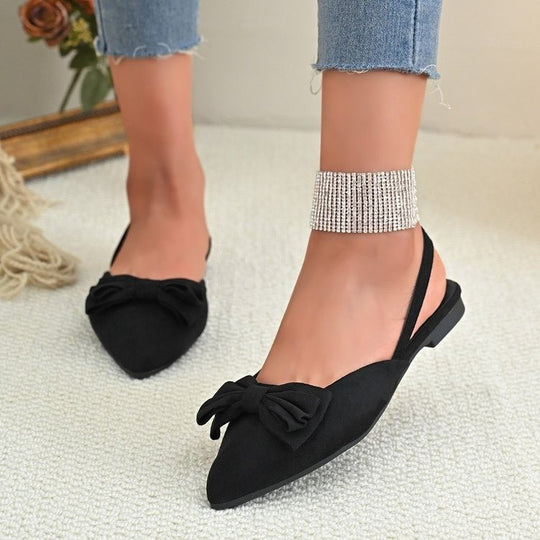 Damen Slingback-Mokassins mit dekorativem Schleifen-Detail EB