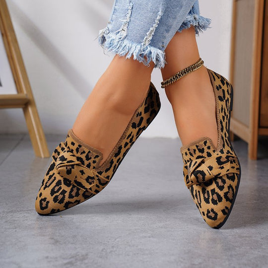Damen Stilvolle und komfortable Ballerinas mit großem Schleifendetail EB