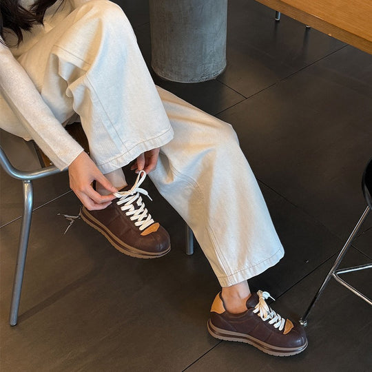 Damen lässige Sneakers im Retro-Stil mit hochwertiger Lederverarbeitung EB