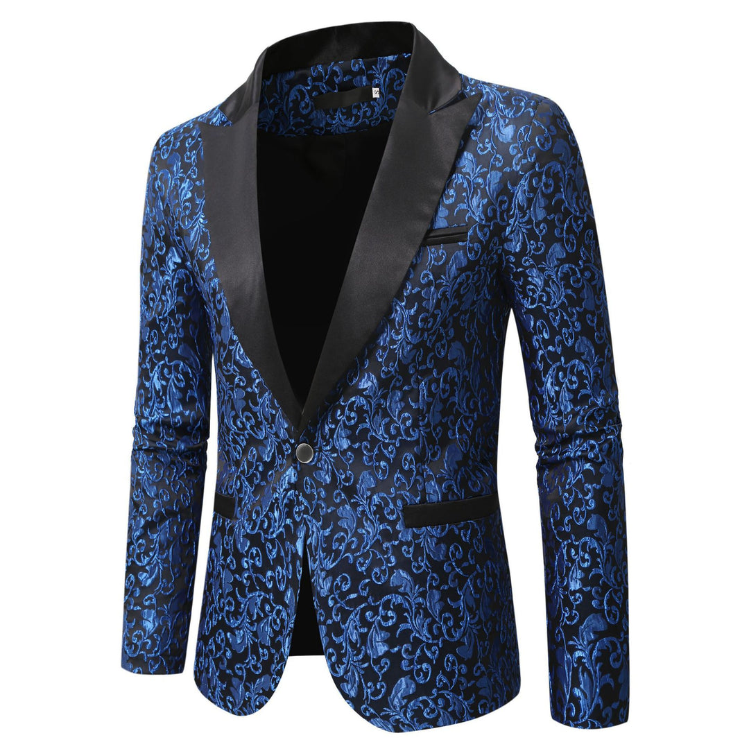 Herren eleganter Samtblazer mit kunstvollem Muster EB