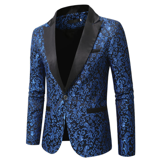 Herren eleganter Samtblazer mit kunstvollem Muster EB