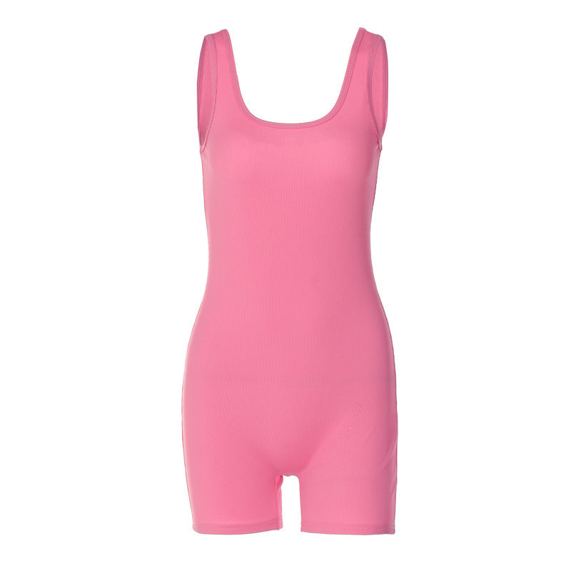 Damen figurbetontes Minikleid-Einteiler mit breiten Trägern und aufregendem Rückenausschnitt EB