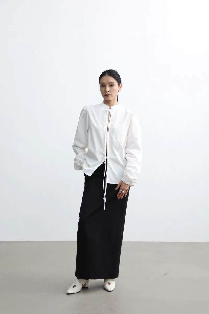 Damen Verspielte Bluse mit Rüschendetails und Kordelzug EB