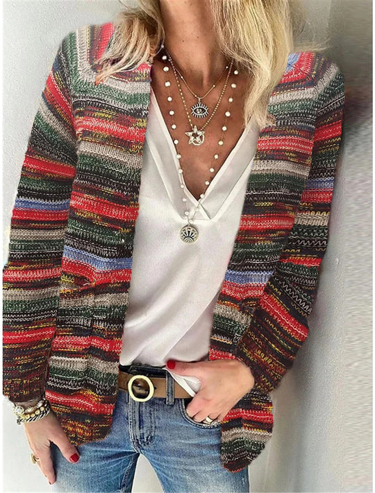 Damen Bunte Strickjacke mit modernem Design EB