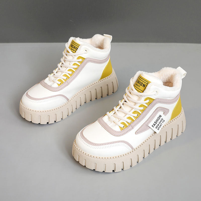 Damen Sportliche High-Top Sneakers mit dämpfendem Sohlenprofil und kuscheligem Innenfutter EB