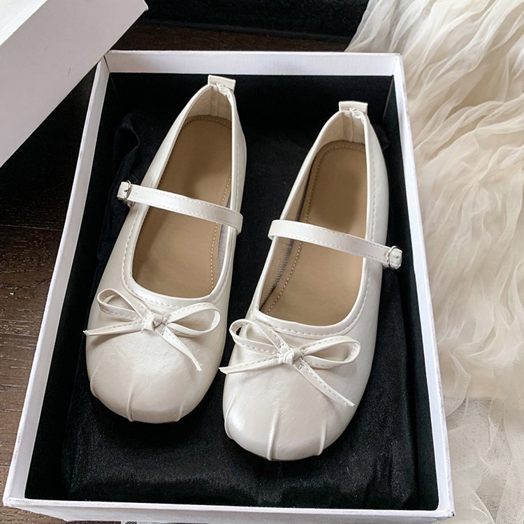Damen elegante Ballerinas mit Schleifenakzent und verstellbarem Riemen EB