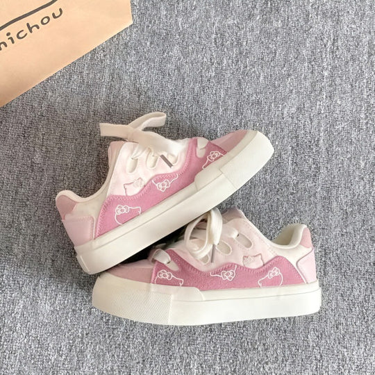 Damen Sportliche Sneakers mit niedlichen tierischen Applikationen und weicher Sohle EB