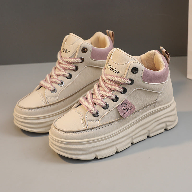 Damen Plattform Sneakers mit trendigem Farbdesign und extrakompakter Sohle EB