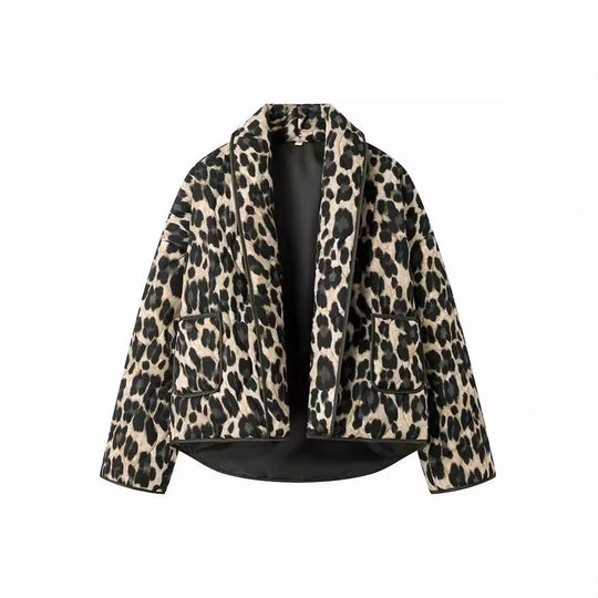 Damen Steppjacke im eleganten Leopardenmuster EB