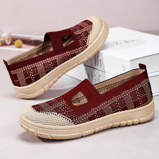 Damen Atmungsaktive Slip-On Freizeitschuhe mit elastischem Obermaterial EB