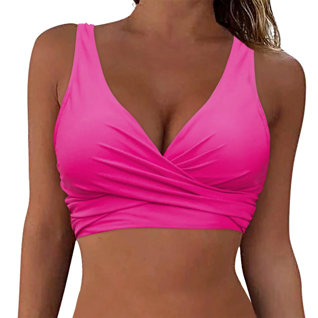 Damen komfortables Wickel-Bikinioberteil EB