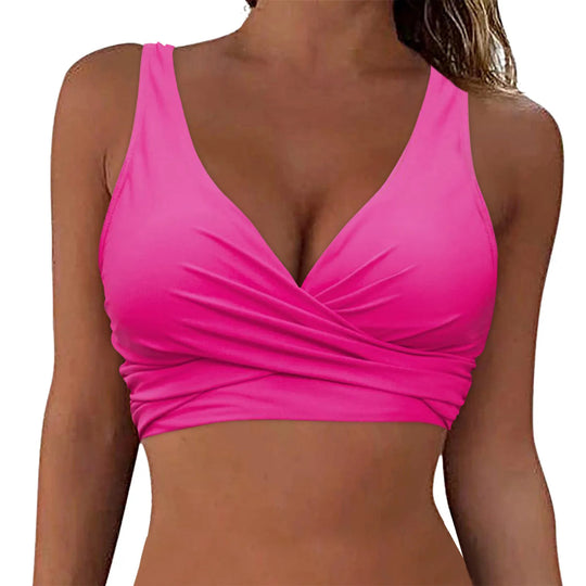 Damen komfortables Wickel-Bikinioberteil EB