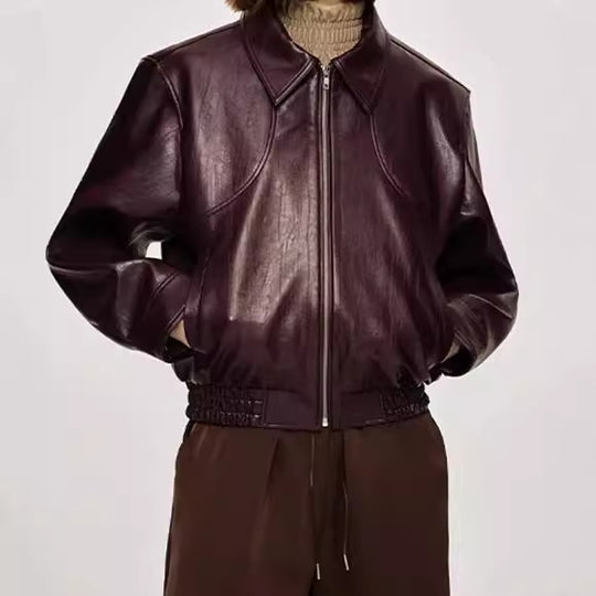 Damen Kunstlederjacke mit auffälliger Schnittführung EB