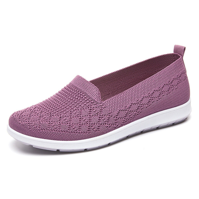 Damen nan leichter gestrickter Slip-On Komfort-Walking-Sneaker mit atmungsaktivem 3D-Strickoberteil und flexibler Leichtlaufsohle EB