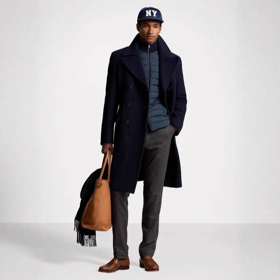 Herren eleganter klassischer Übercoat mit herausnehmbarer Weste EB