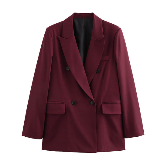 Damen Modische Doppelreiher-Blazerjacke EB