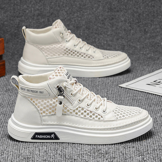 Damen Sportliche High-Top Sneakers mit atmungsaktivem Mesh-Obermaterial EB