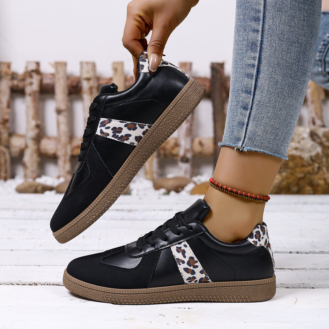 Damen Sneakers im modischen Leo-Design mit bequemer Sohle EB