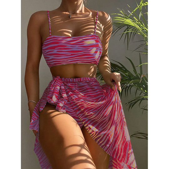 Damen Zweiteiliges Set mit Crop-Top und Wickelrock EB