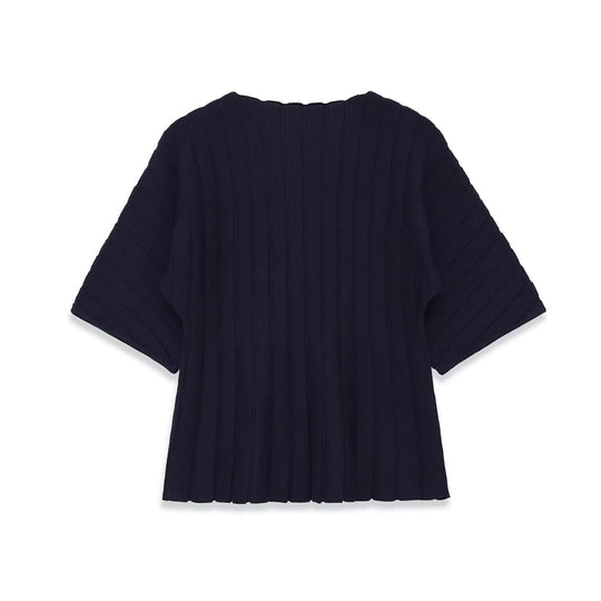 Damen Strickoberteil mit eleganter Textur und kurzem Arm EB