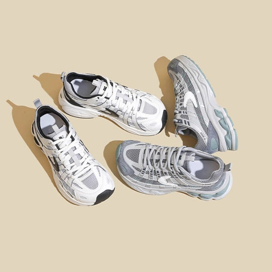 Damen Bequeme Sport-Sneaker mit atmungsaktiver Mesh-Oberfläche und dämpfender Sohle EB