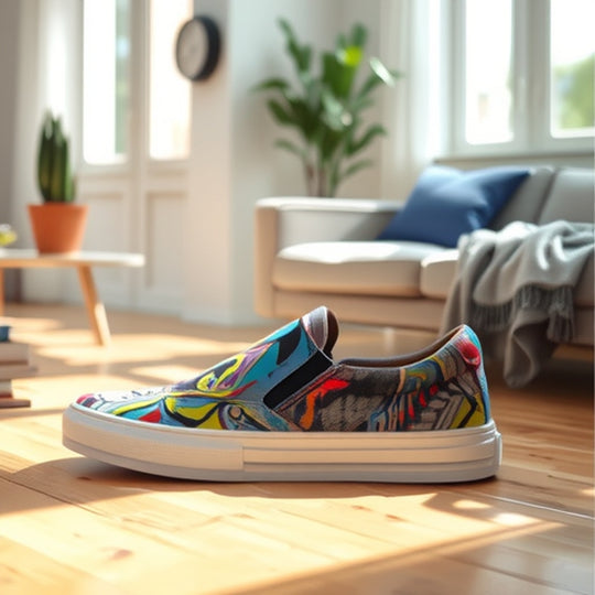 Damen Slip-On Sneakers mit kreativem Grafikdesign EB